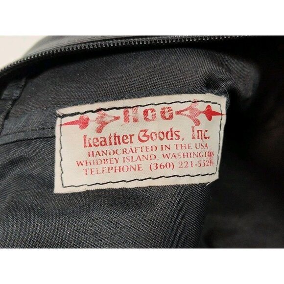 Ace Leather Goods Black Sling Bag Travel Shoulder USA Made 16x9x6 Vintage - Picture 9 of 9